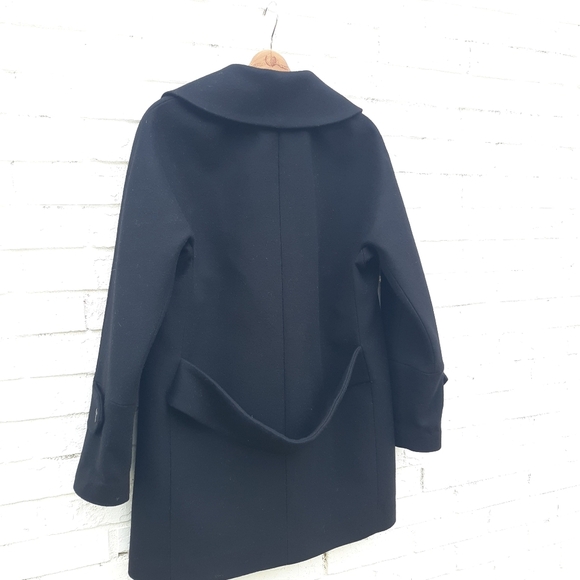 J. Crew Melton Wool Coat Black Size 2 - Picture 3 of 7